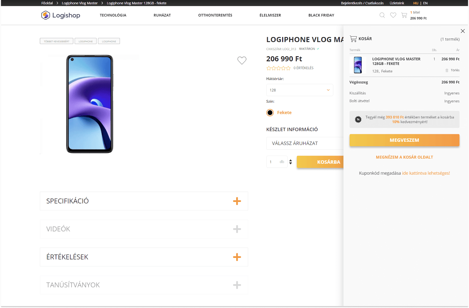 Logishop: Cart level discount