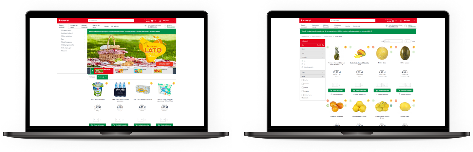 Webshop fejlesztés a lengyel Auchan számára