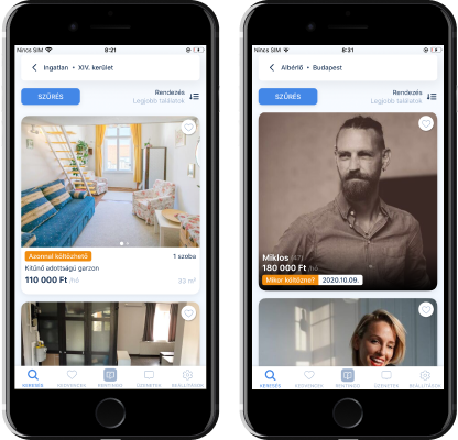 Rentingo mobilapp - Egyszerű navigáció