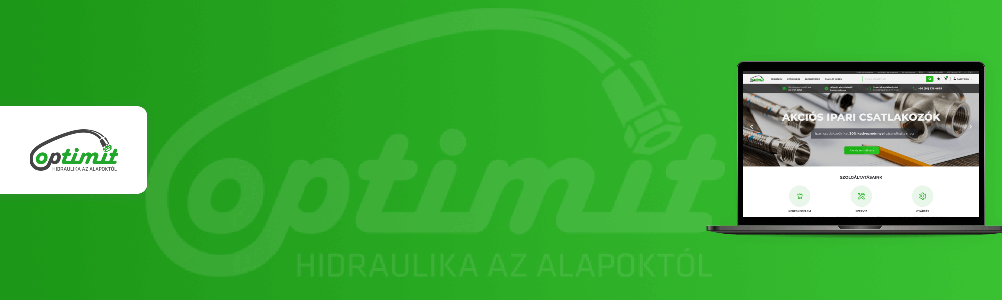 B2B webshop készítés az Optimit Hungária számára