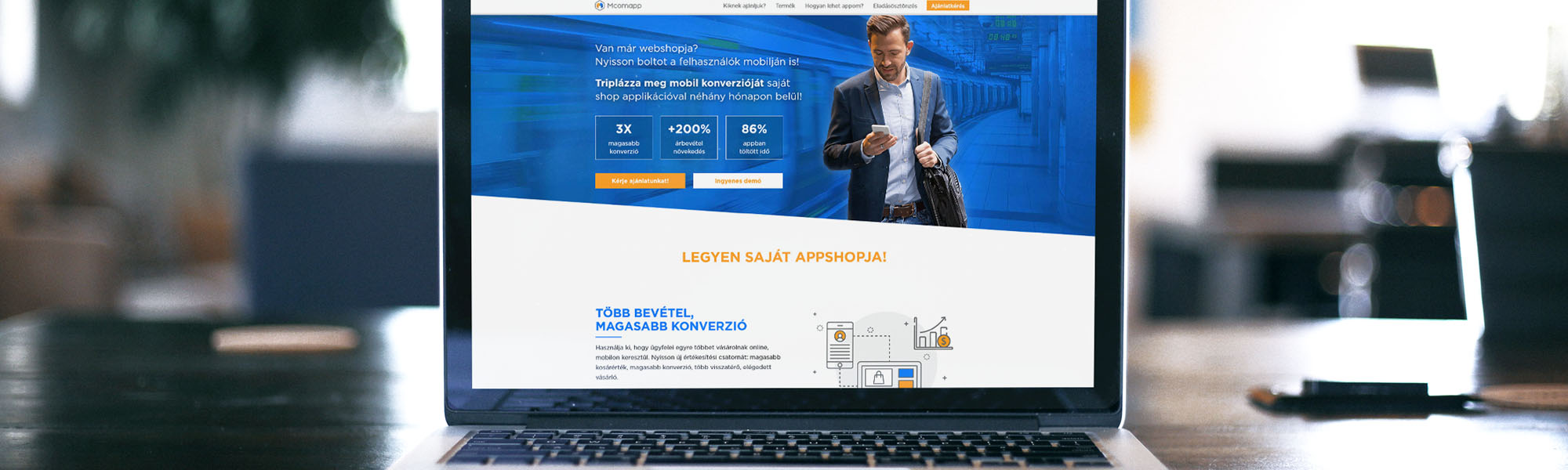 Elkészült mobilshop applikációnk, az Mcomapp weboldala