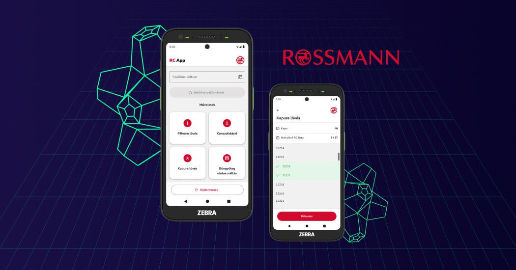 Rossmann RC app: raktári roll container kocsik pozicionálásának digitalizálása