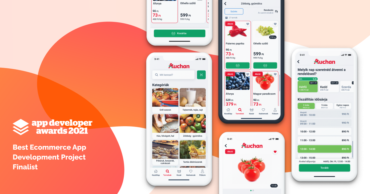 Az Auchan számára készített mobil app az öt legjobb e-commerce app fejlesztési projekt között