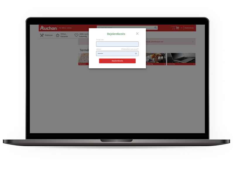 Egyedi webfejlesztés - eladói portál a bolti értékesítés támogatására az Auchan számára
