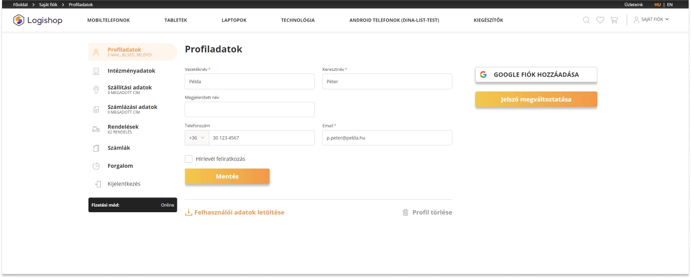 Logishop: GDPR data management