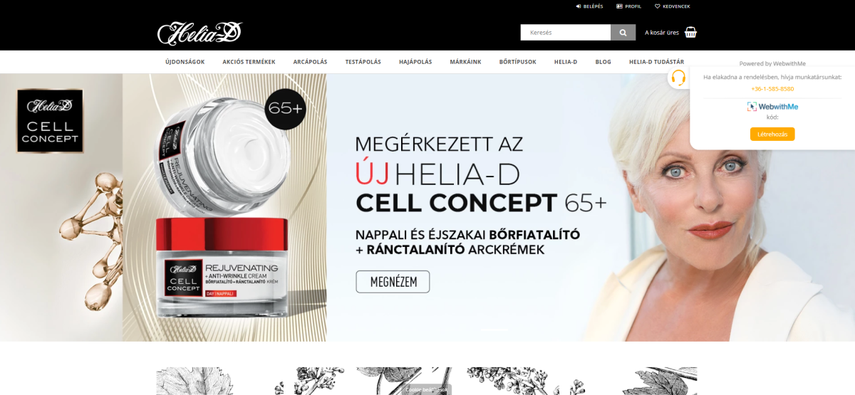 “WebwithMe” szolgáltatás a Helia-D webáruháázában
