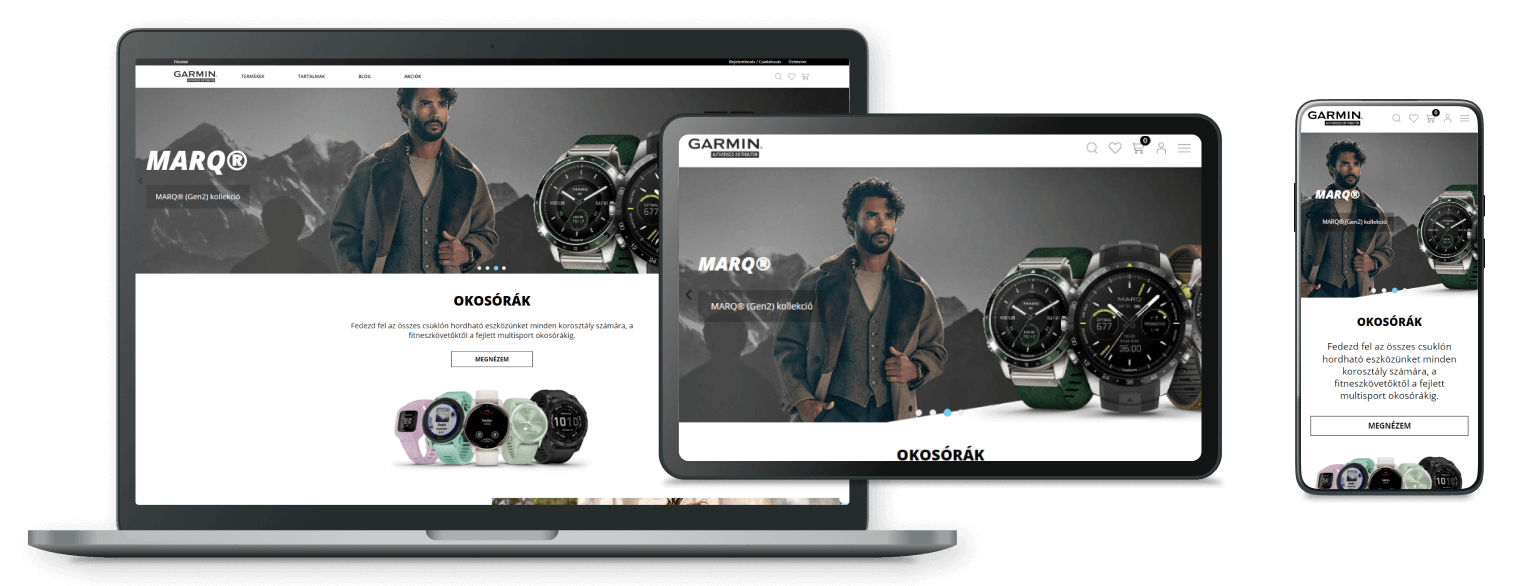Garmin webshop fejlesztés