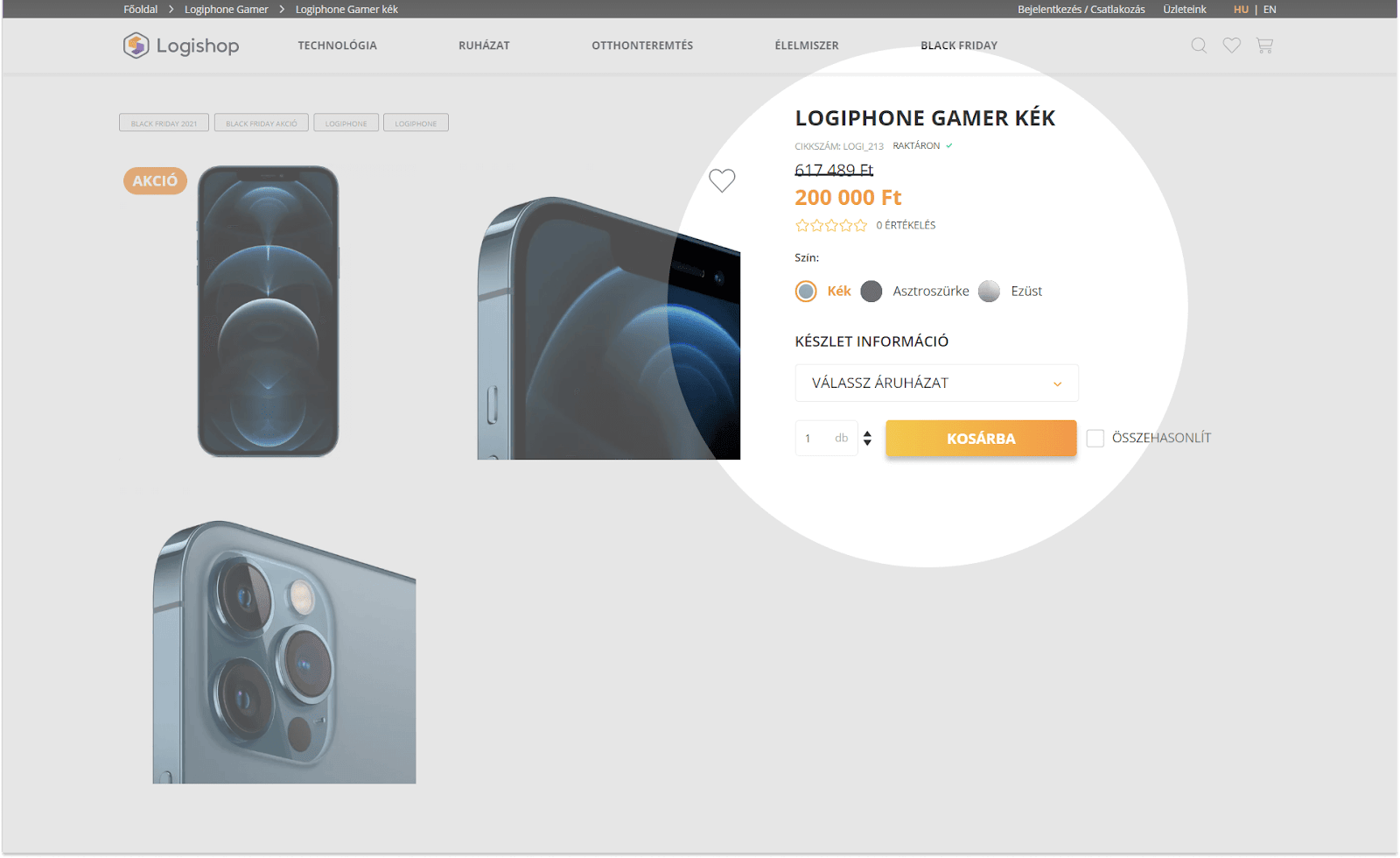 Logishop: Colour parameters