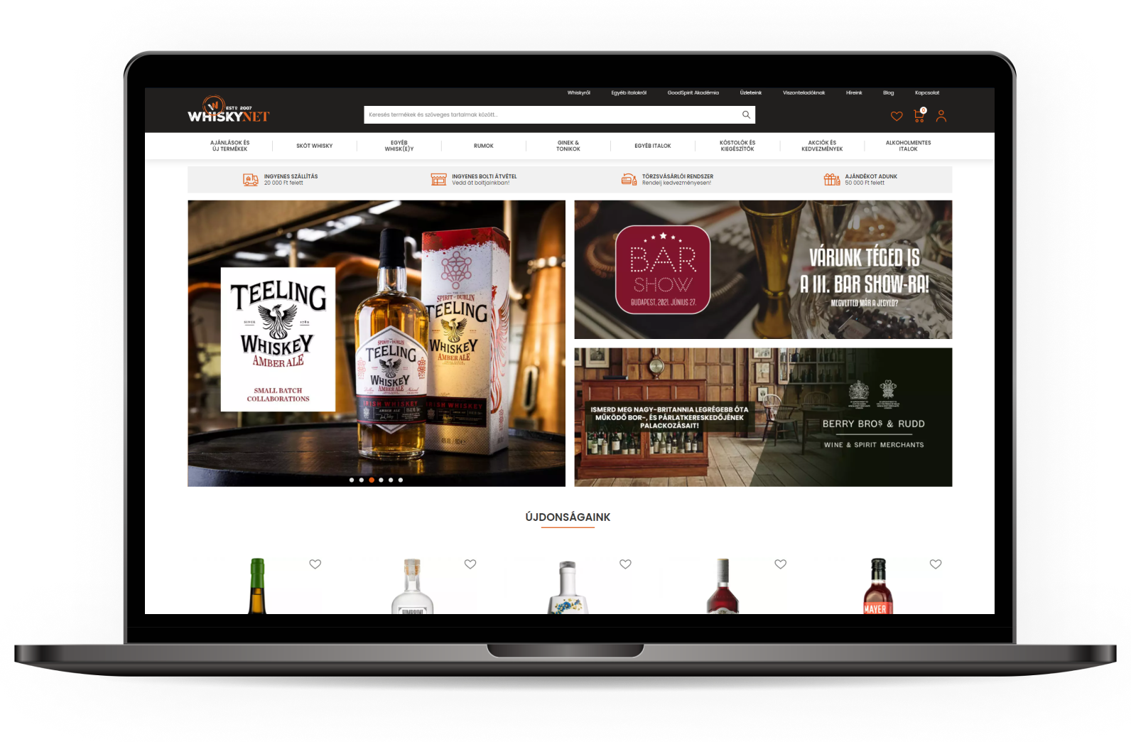 Webshop készítés Logishop alapokon: elindult a WhiskyNet új webáruháza