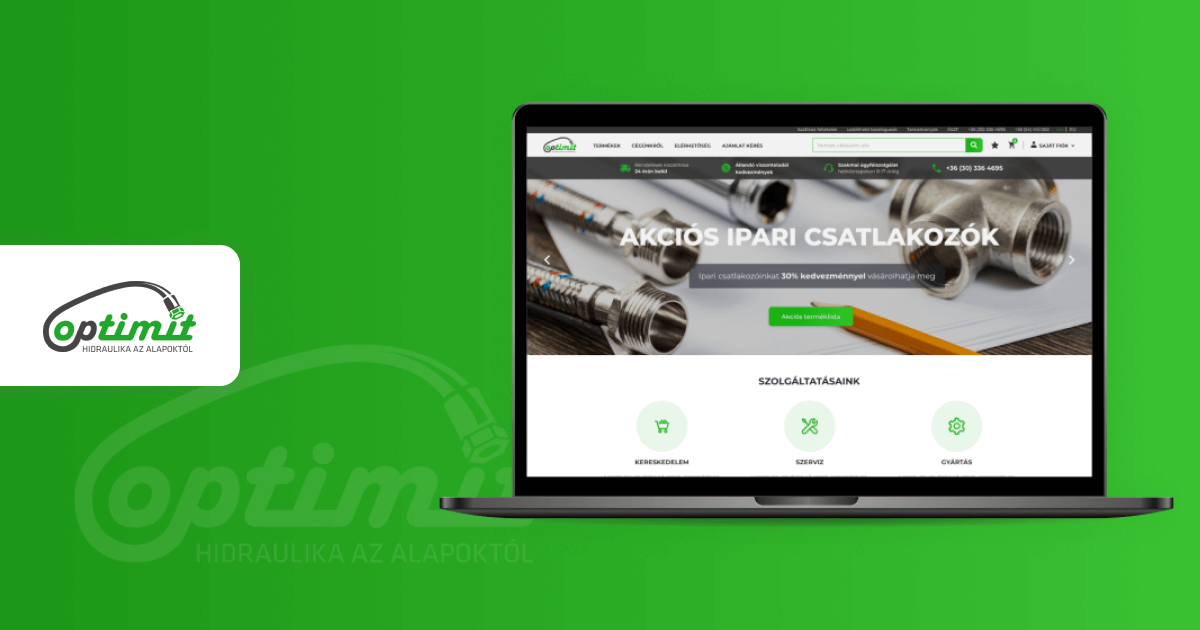 B2B webshop készítés az Optimit Hungária számára