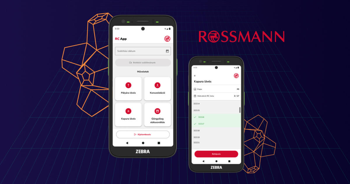 Rossmann RC app: raktári kocsik pozicionálásának digitalizálása