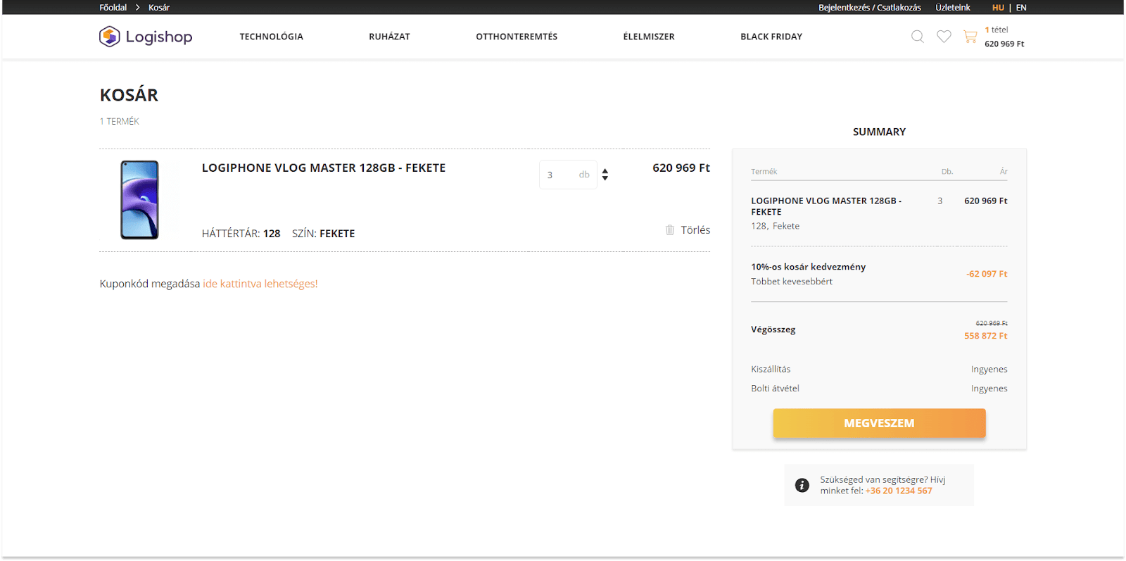 Logishop: Cart level discount
