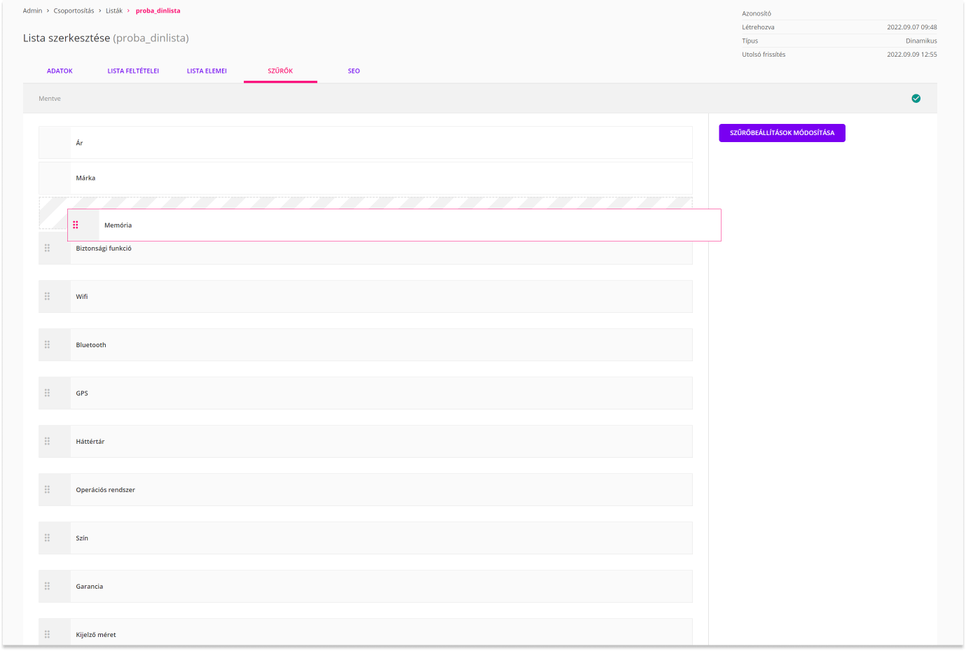 Logishop: dynamic lists