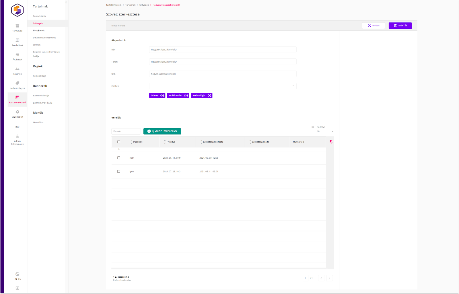 Logishop: creating tags